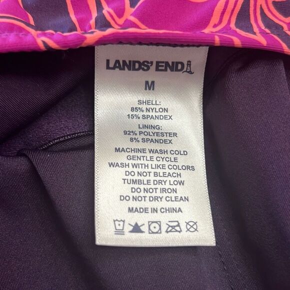 LANDS’ END Ladies’ Swim Dress Medium Purple Floral Built-in One Piece Swimsuit - Picture 15 of 16